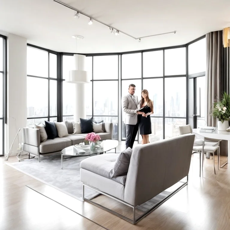 最新キッチンとリビング