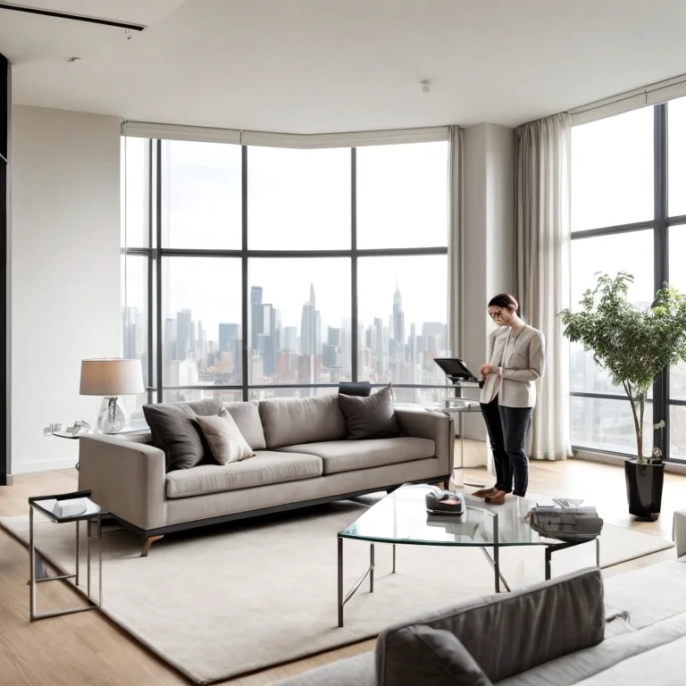 受付デスクで案内するコンシェルジュ